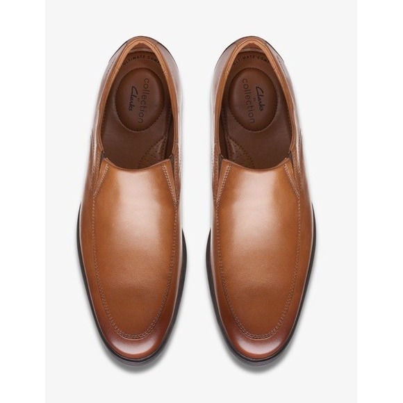 Clarks Men's Whiddon  Step Vintage Dark Tan & Black Leather Size 12 Wide Sale! - Picture 1 of 16